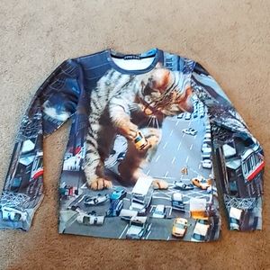 Women's Large Cat Print Sweatshirt 1991 INC